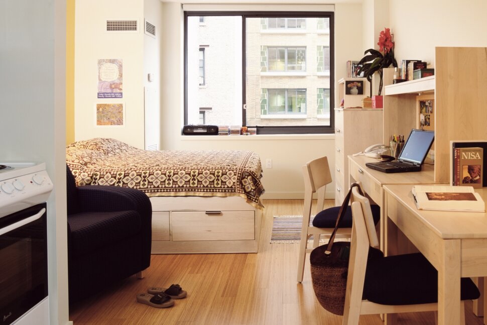 Student dorm with supplies